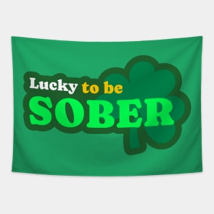 Lucky To Be Sober Clover Tapestry