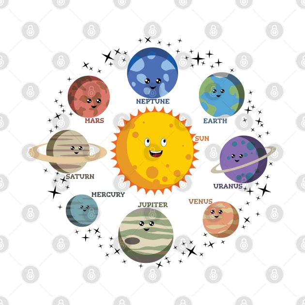 Solar System Planets - Galaxy Spaceman Gift For Men, Women, Kids by Art Like Wow Designs