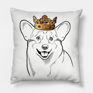 Pembroke Welsh Corgi Dog King Queen Wearing Crown Pillow