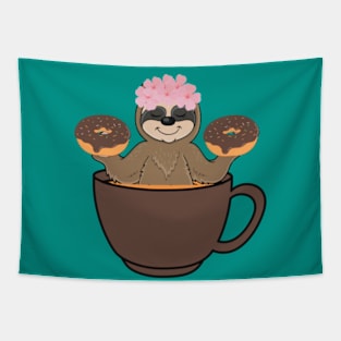 Sloths And Coffee Tapestry