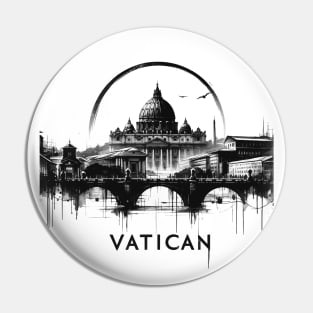 Sumie Vatican City Travel Painting Pin