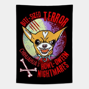 Chihuahua's Howl-Oween Nightmares - Funny Chihuahua Tapestry