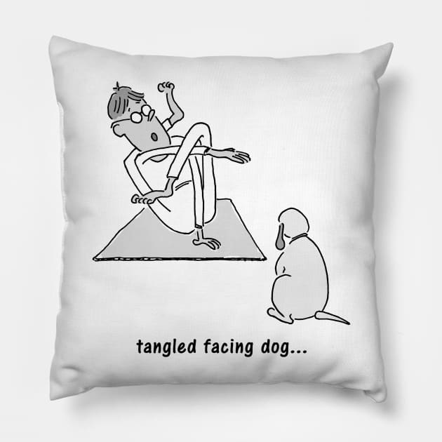 tangled facing dog Pillow by mellish