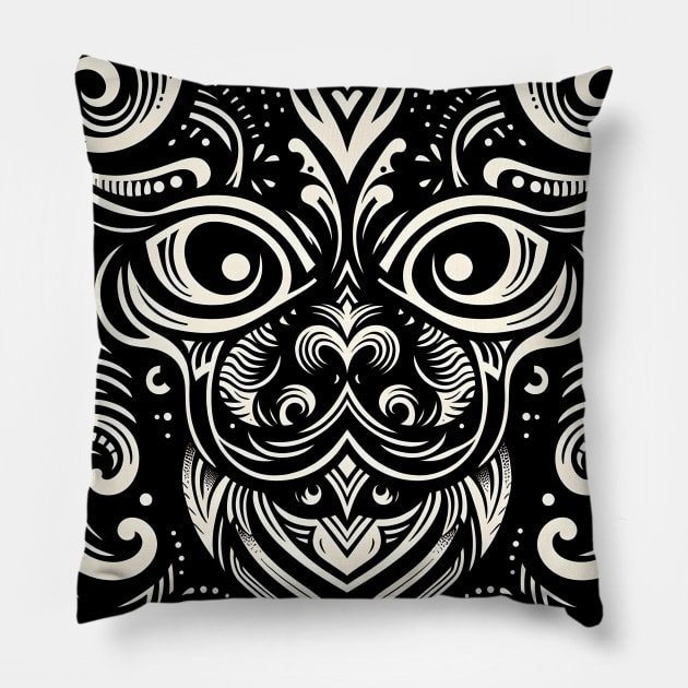 Discover Aotearoa's Cultural Tapestry: Authentic Maori Art in Vibrant Illustrations Pillow by insaneLEDP