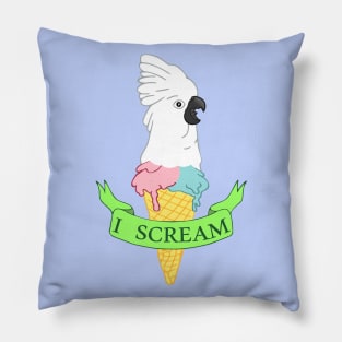 ice cream umbrella cockatoo i scream Pillow