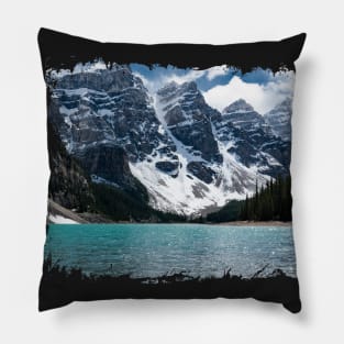 Mountains with blue lake Pillow