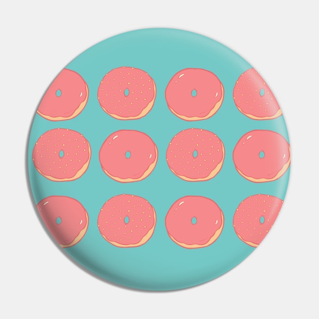 Pink Glazed Doughnuts Pin by Carabara Designs