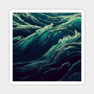 Ocean waves pattern Magnet