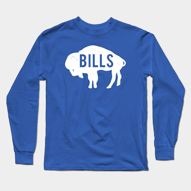 deadmansupplyco Bills - Vintage Buffalo (White) Long Sleeve T-Shirt