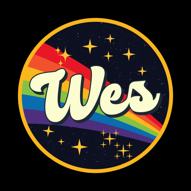 Wes // Rainbow In Space Vintage Style by LMW Art