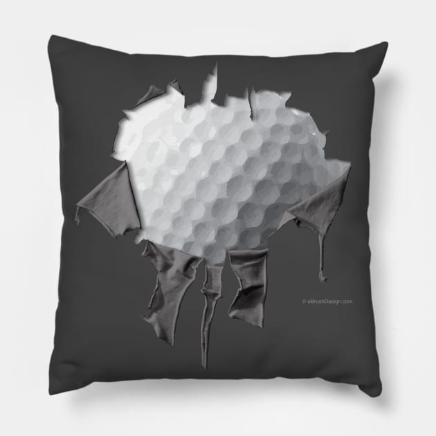 Shredded, Ripped and Torn Golf Ball Pillow by eBrushDesign