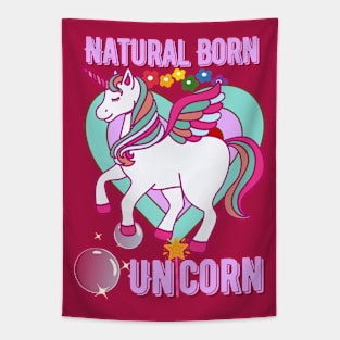 Natural Born Unicorn 2 - Rainbow Unicorn Tapestry