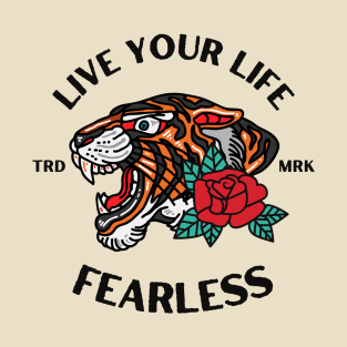 Fearless Tiger Head Tattoo T-Shirt