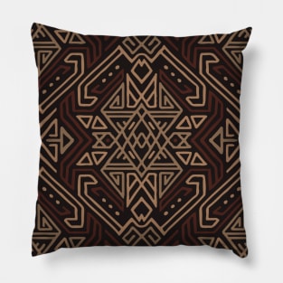 Gray Brown Aztec Pattern Indian Mexican Tribal Pillow