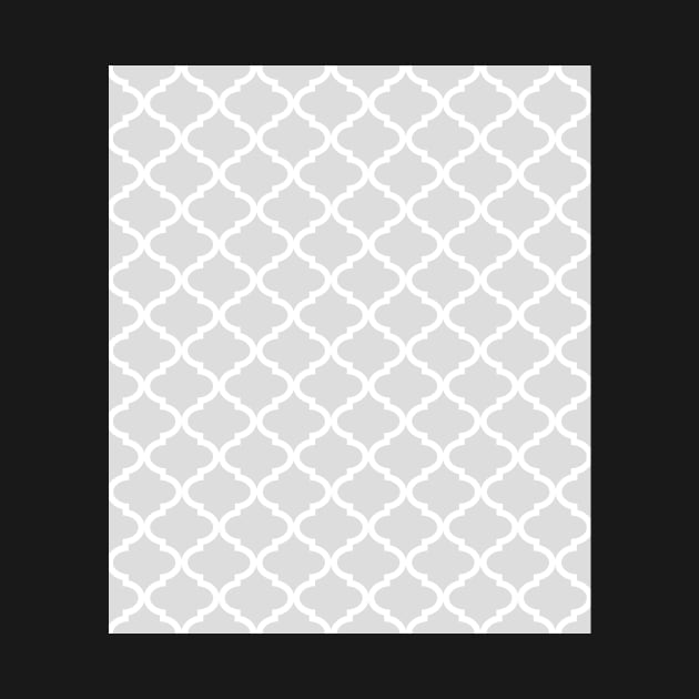 Light Grey Quatrefoil Lattice Pattern by dreamingmind