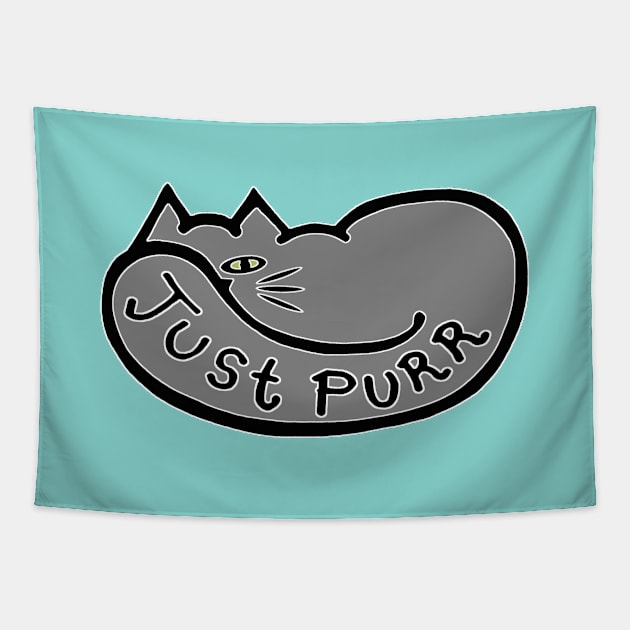 JUST PURR, GRAY KITTY Tapestry by RawSunArt