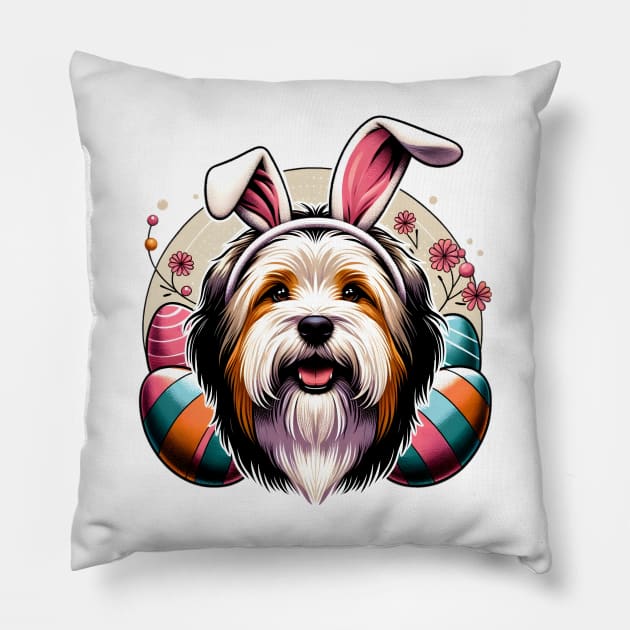 Tibetan Terrier Celebrates Easter with Joyful Spirit Pillow by ArtRUs