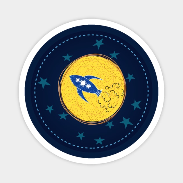 Cute Space Stamp Magnet by SWON Design