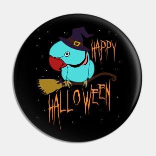 happy halloween - blue indian ringneck doodle Pin