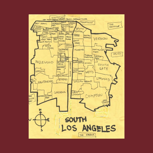 South Los Angeles by PendersleighAndSonsCartography