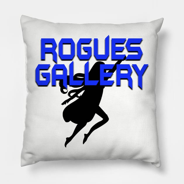 ROGUES GALLERY Female (Black Silhouette) Pillow by Zombie Squad Clothing