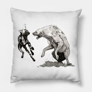 Fierce Hyena Fight Pillow