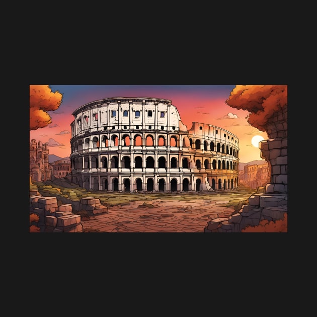 Coliseum at Rome at sunset by LM Designs by DS