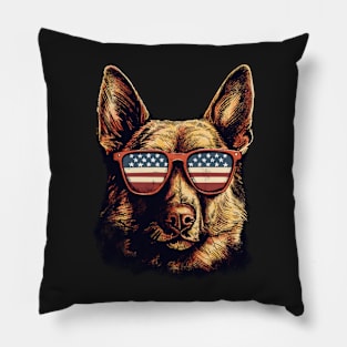 german shepherd, patriot, memorial day Pillow