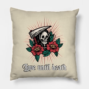 Grim Reaper Tattoo Design Pillow