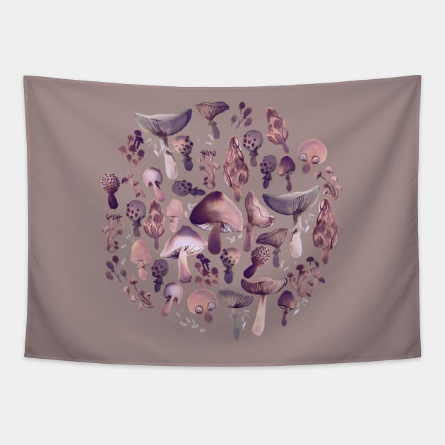 Mushrooms Tapestry by marlenepixley