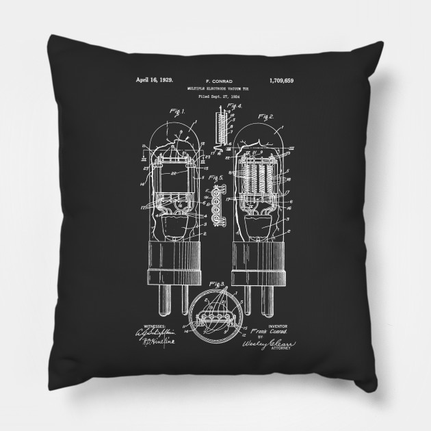 Vacuum Tube Patent 1924 Vacuum Tube Pillow Teepublic Uk