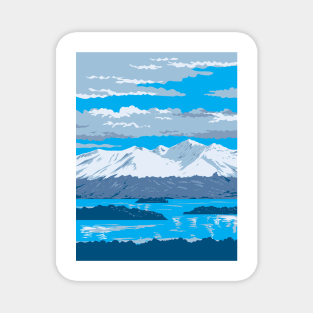 Chigmit Mountains in Lake Clark National Park in Alaska WPA Poster Art Magnet