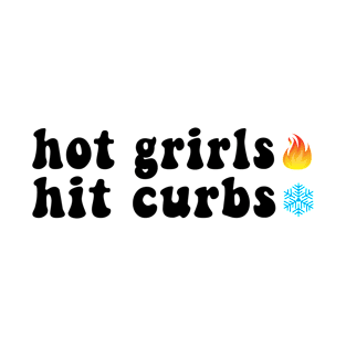 Hot Girls Hit Curbsfunny meme bumper car T-Shirt