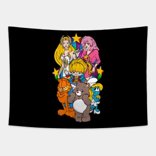 retro 80s cartoons Tapestry