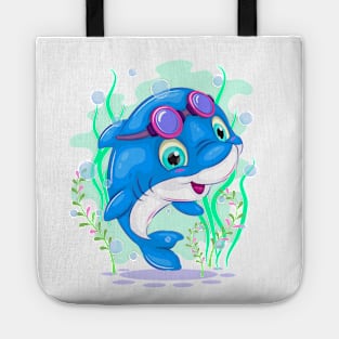 Cute cartoon dolphin Tote