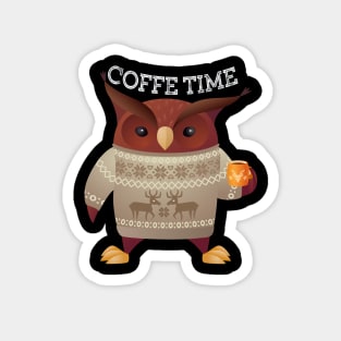 Owl Coffee Time Magnet