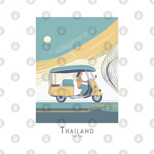 Thailand Tuk Tuk Travel Poster by POD24