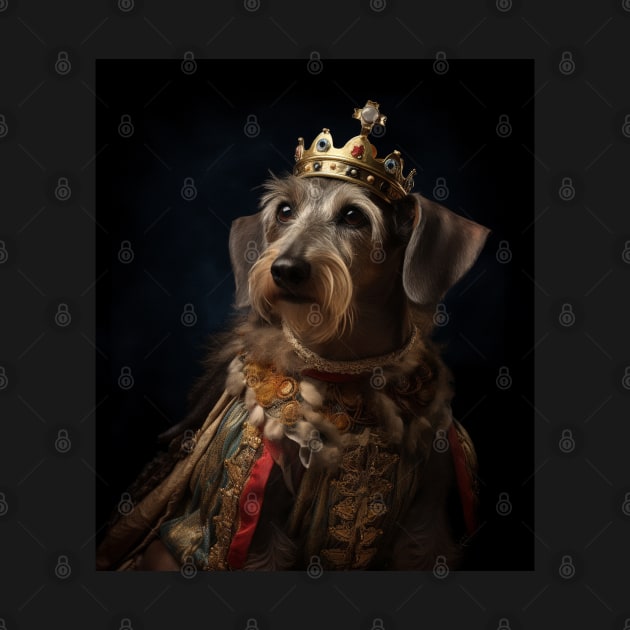 Graceful Wired Hair Dachshund - Medieval German Queen by HUH? Designs