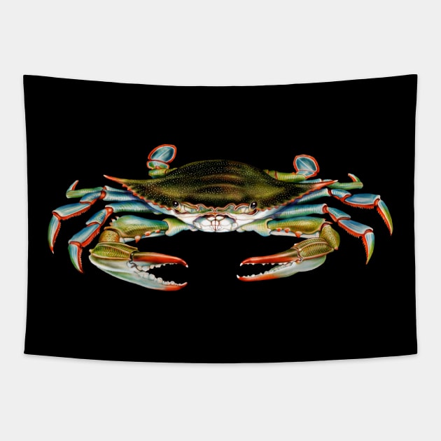 Blue Crab Tapestry by Tim Jeffs Art