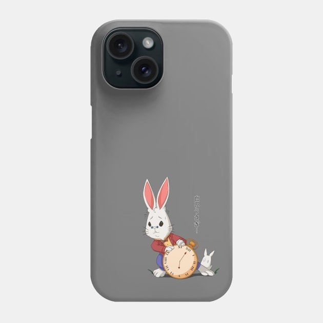 White Rabbit Running Late Phone Case by Aki-