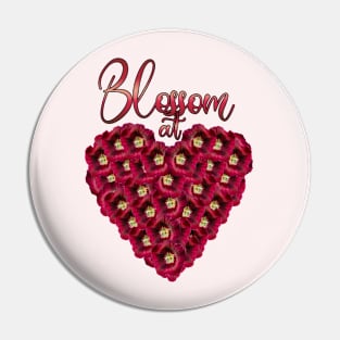 Blossom at Heart Floral Heart Design Pin