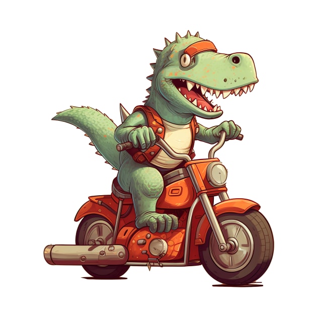 Dino Biker Retro Motorcycle by Nenok
