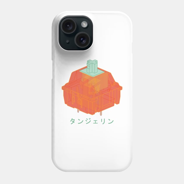 Tangerine Mechanical Keyboard Cherry MX Switch with Japanese Writing Phone Case by Charredsky