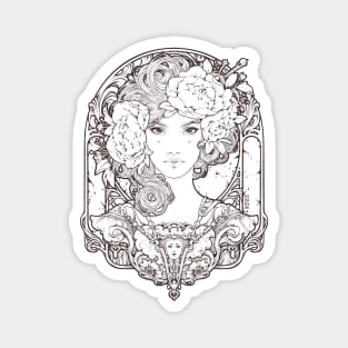 Flora Maiden (line art) Magnet