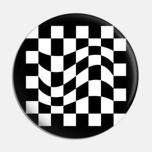 Wavy Chessboard design Pin