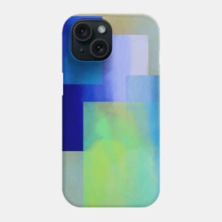 Blue And Green Abstract Watercolor Blocks Phone Case