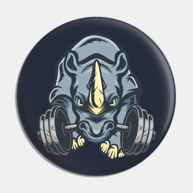 Rhino Gym illustration, Rhino Barbell Pin by otastd