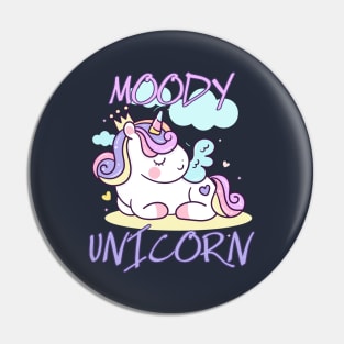 Moody unicorn - Cute little unicorn resting that you and your kids would love! - Available in stickers, clothing, etc Pin