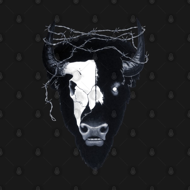 Dead Eyes Buffalo Skull Art by Ciarabarsotti