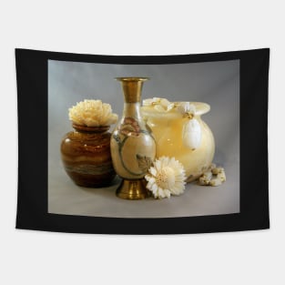 Vases Flowers and Scarab Beads Tapestry
